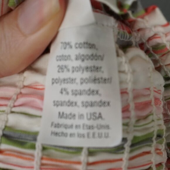 Mystic Sun Strapless Smocked Midi White Striped Sundress with Ruffle Hem size S - Picture 15 of 16